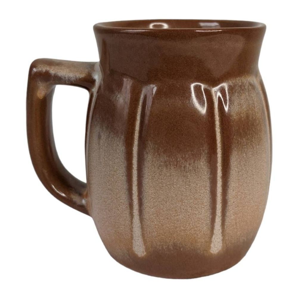 Vintage 1960s Plainsman Brown Mug by Frankoma Marked Desert Barrel Style